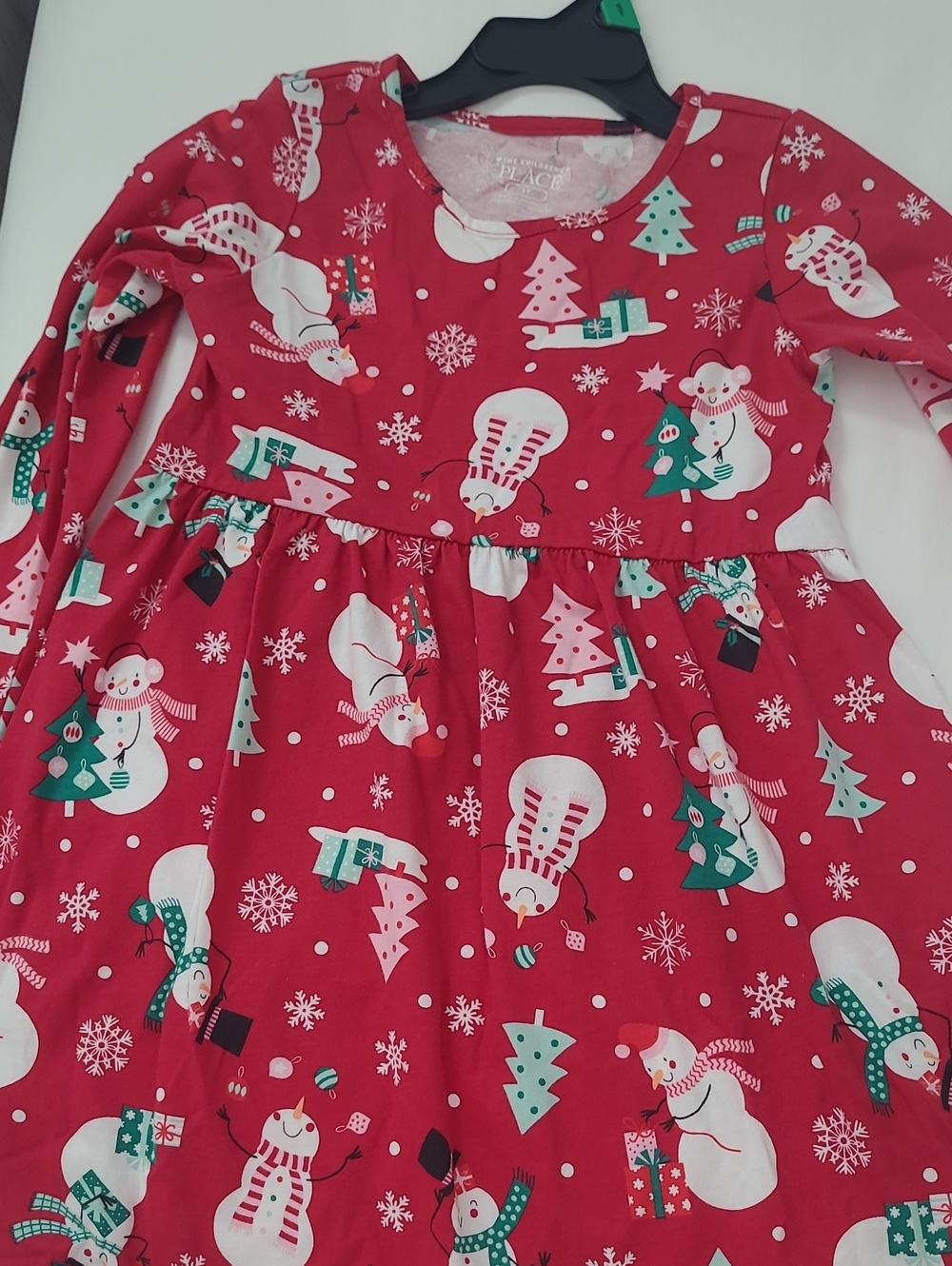 Childrens Place Girls' Pink and Red Holiday Gingerbread and Snowman Dresses, Two - Picture 9 of 9